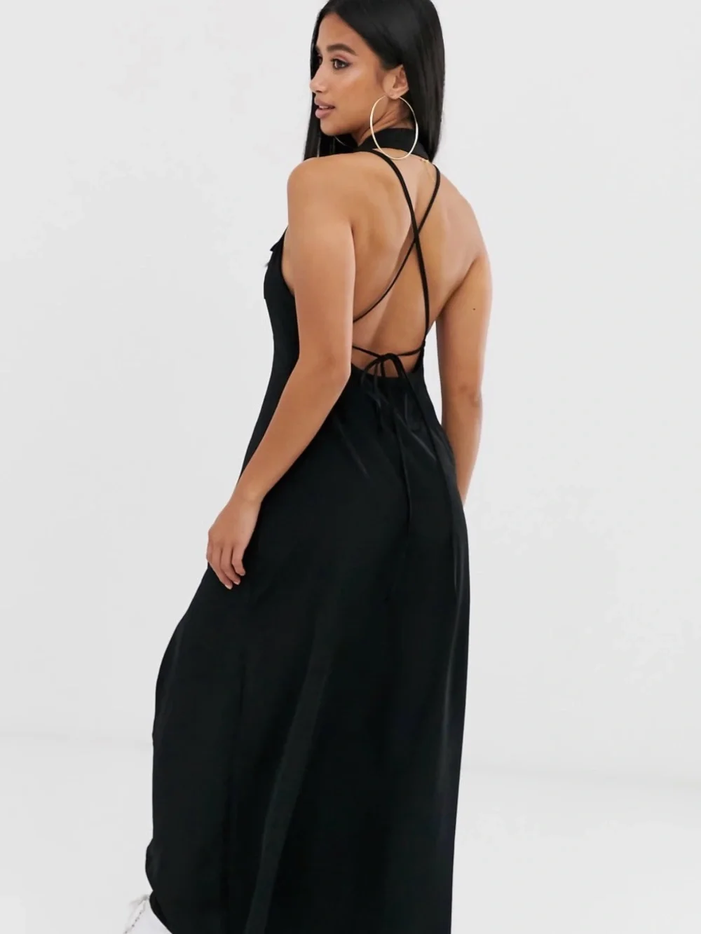 ASOS Halter Button-Front Maxi Dress Size 8 - Picture 2 of 10